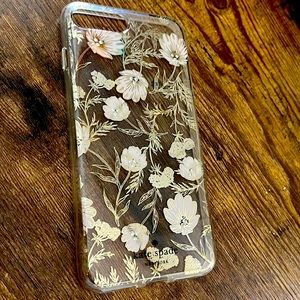 Kate Spade hard case for iPhone 13-ProMax gold/lite pink flowers jewel center